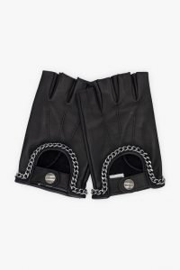 Guantes-conducir-piel-hombre-negro-cadena-Fausto-Spain-Armèlle 1